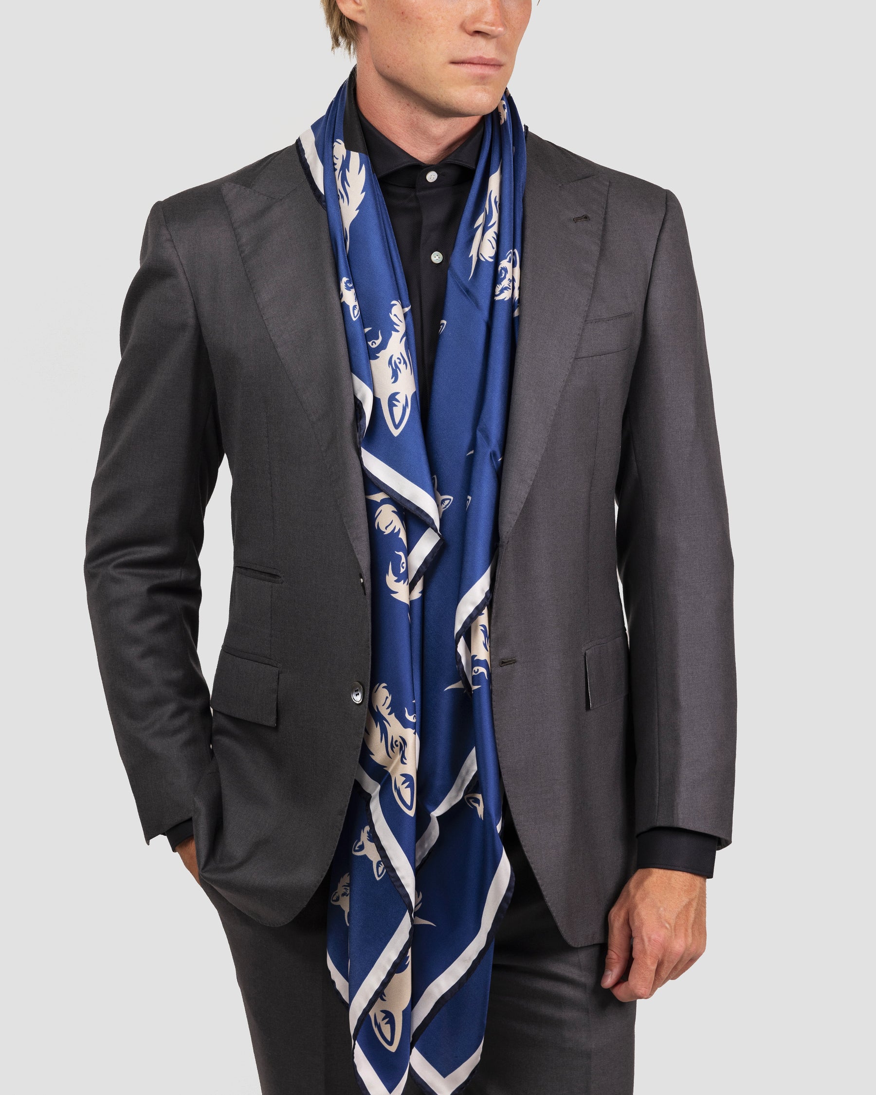 Sciarpa Disegno Lupo Twill Stampa