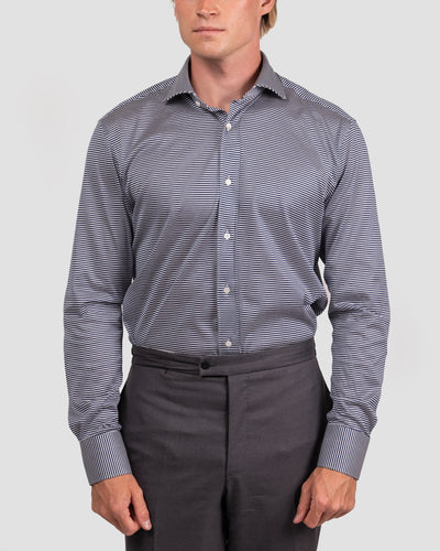Camicia Righe Navy Blu Jersey