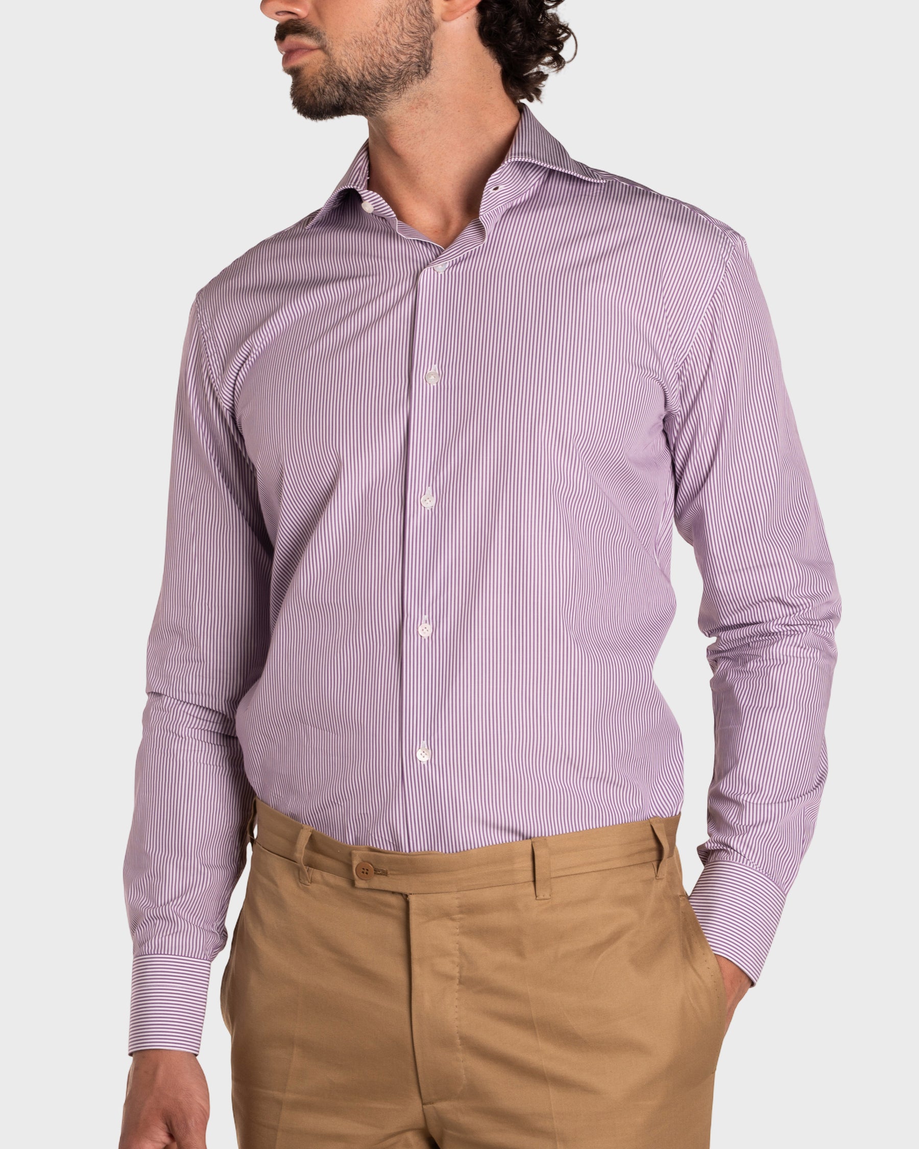 Camicia A Righe Signature Popeline