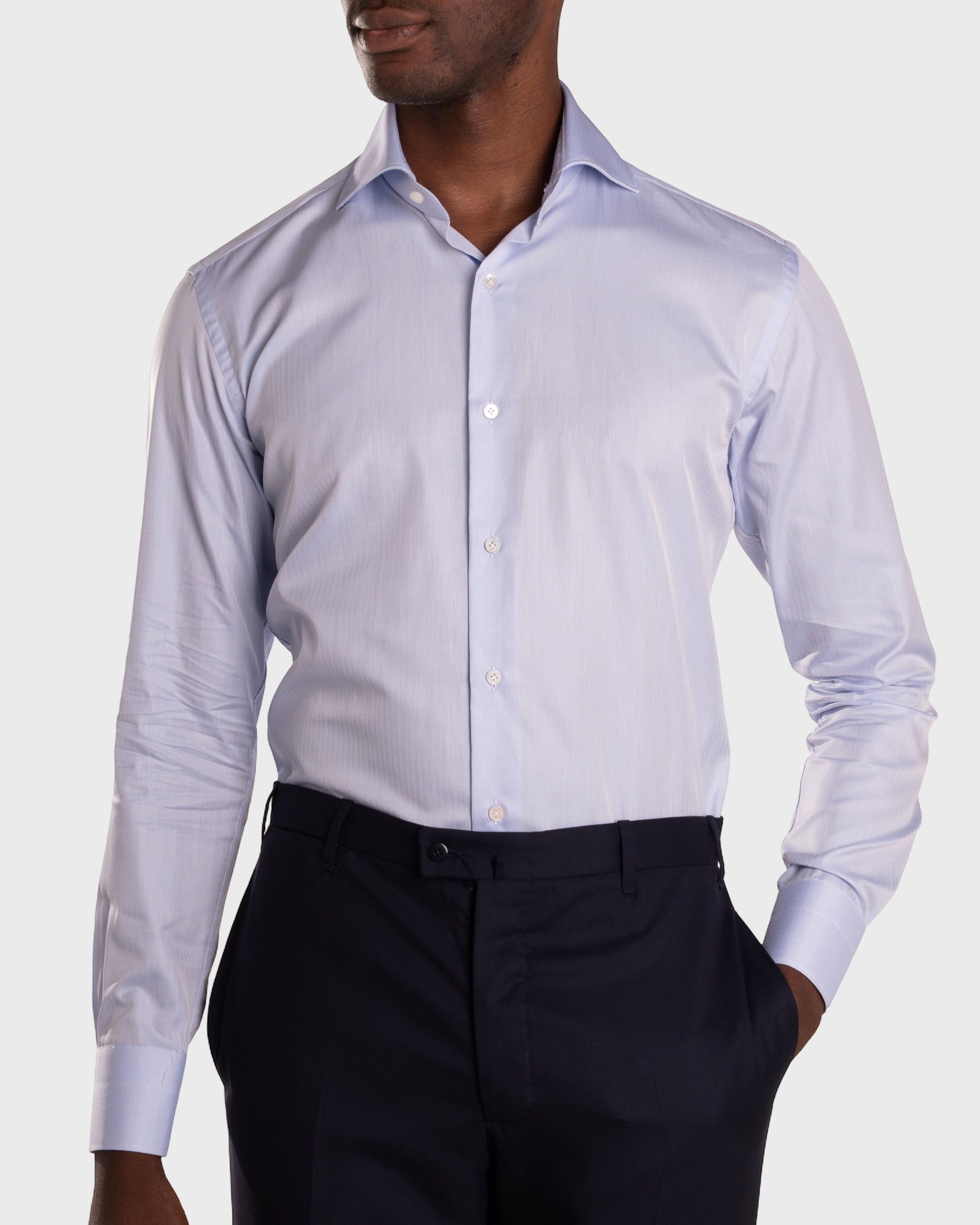 Camicia Celeste Medio Twill