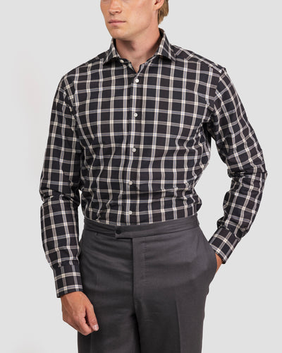 Black and White Checked Poplin Shirt