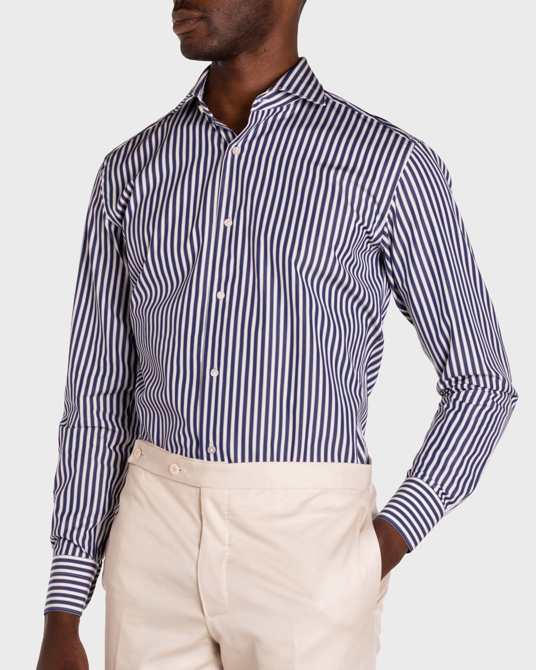 Camicia A Righe Signature Popeline