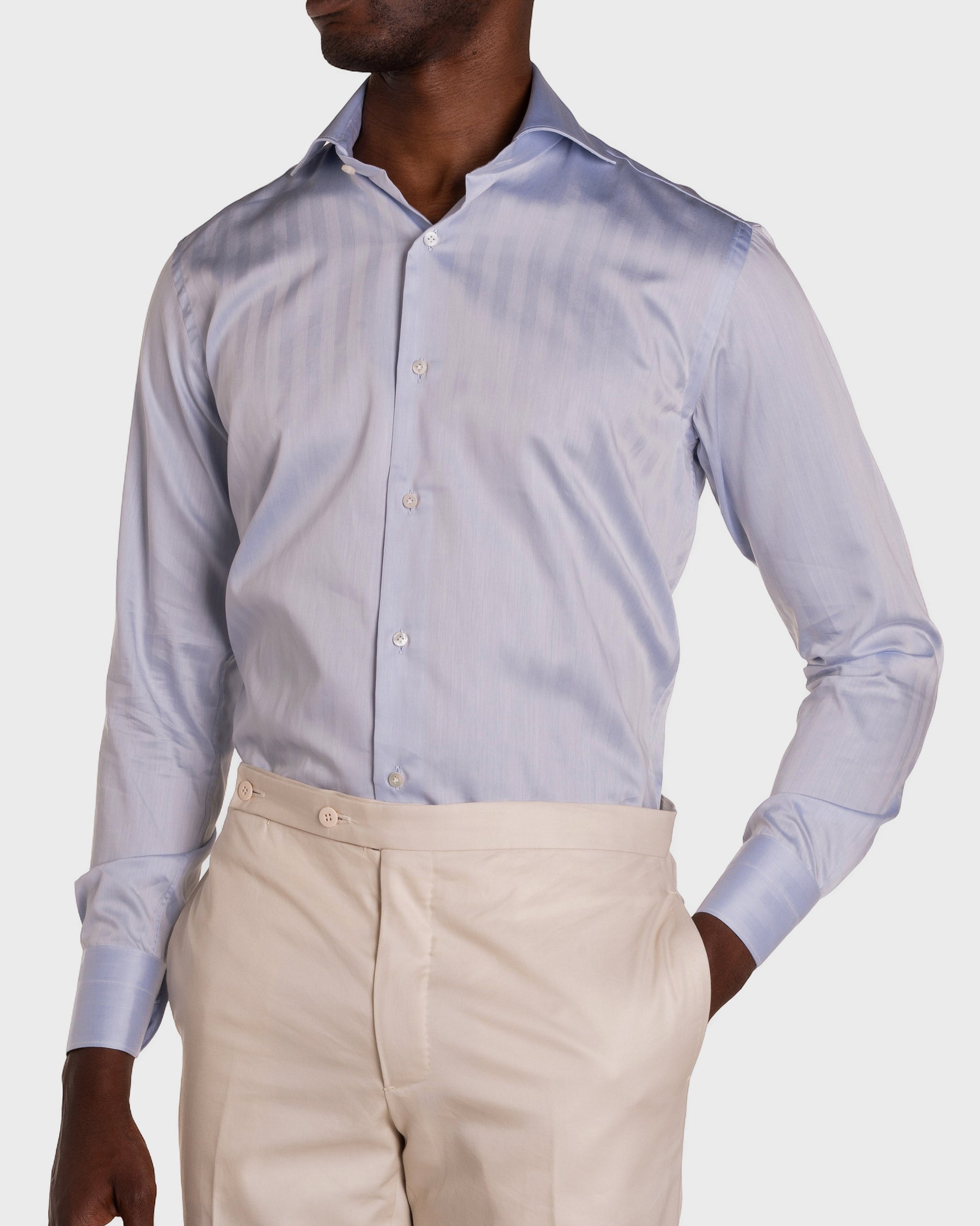 Camicia Celeste Medio Signature Twill