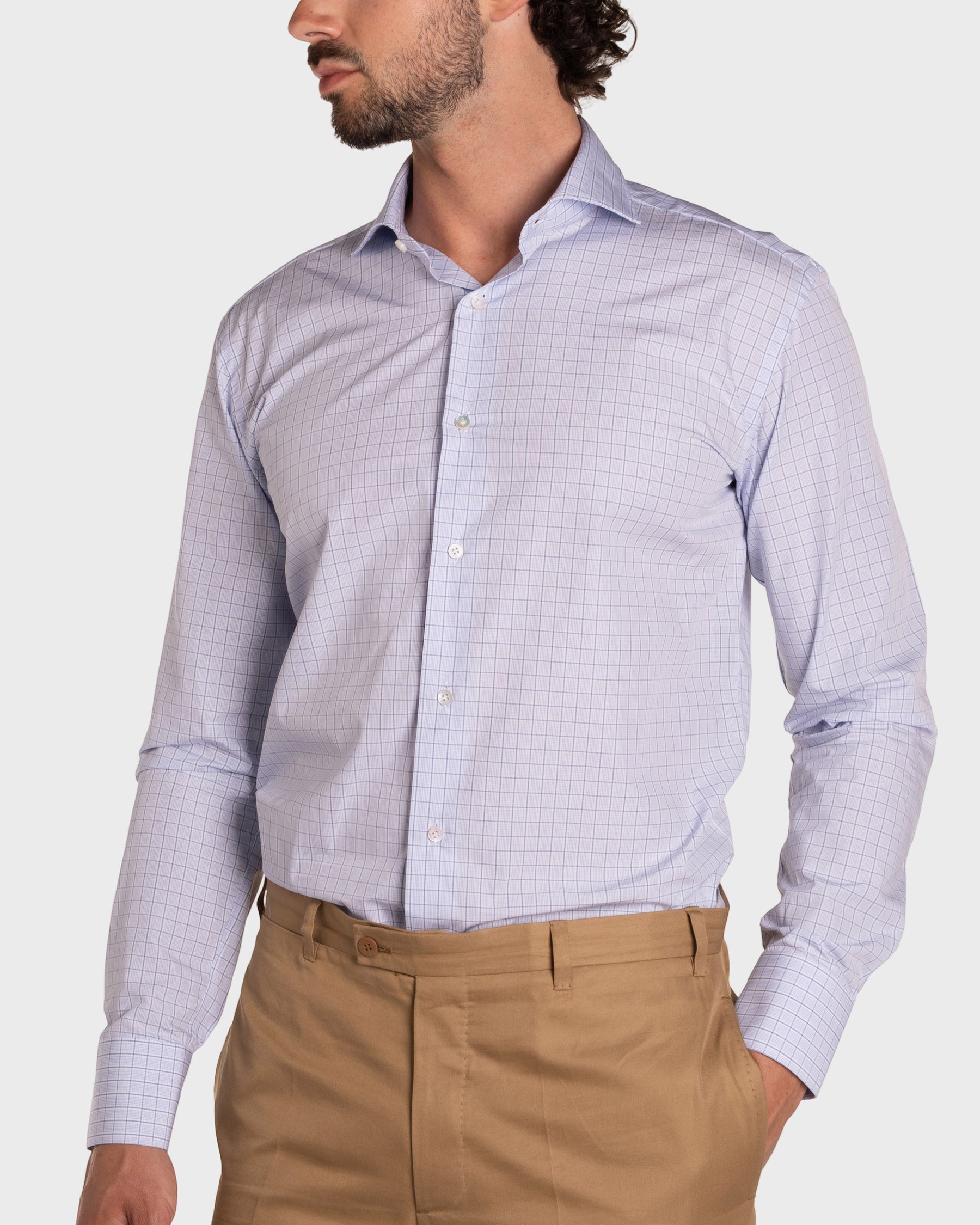 Camicia A Quadri Signature Popeline