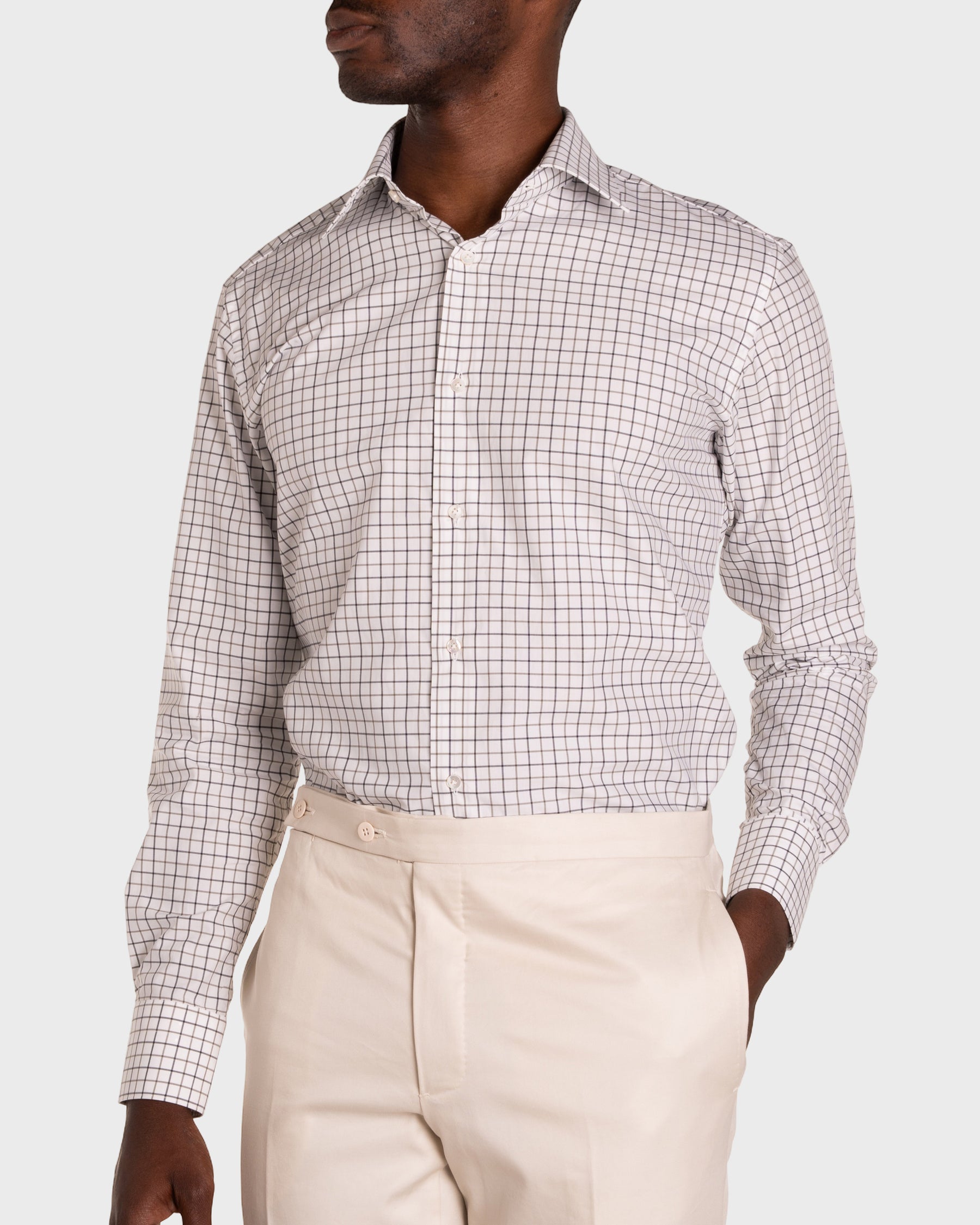 Camicia A Quadri Signature Popeline