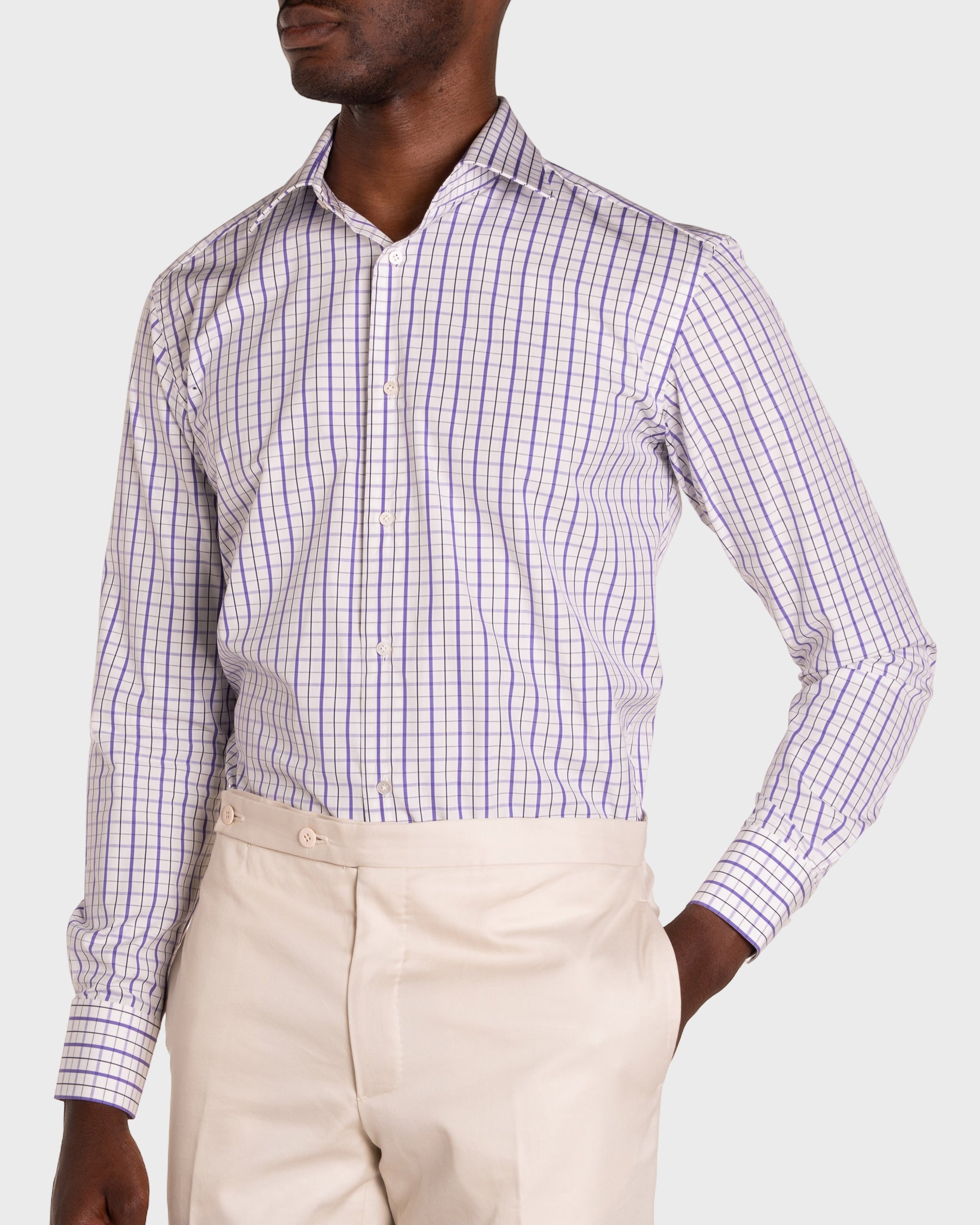 Camicia A Quadri Signature Popeline