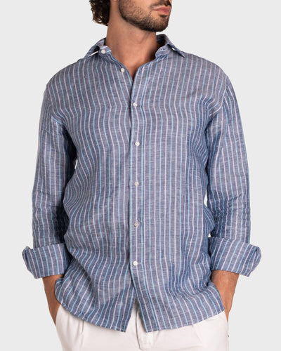 Blue Striped Linen Shirt