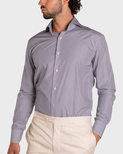 Thin Striped Poplin Shirt