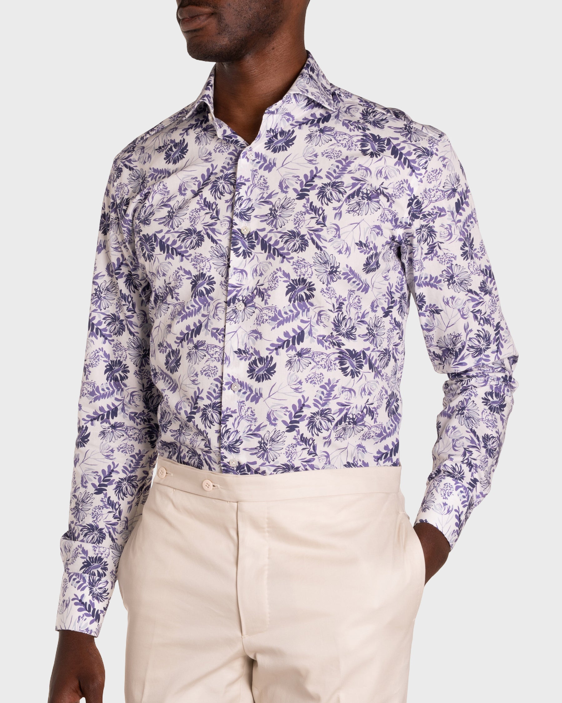 Camicia Stampa Floreale Popeline