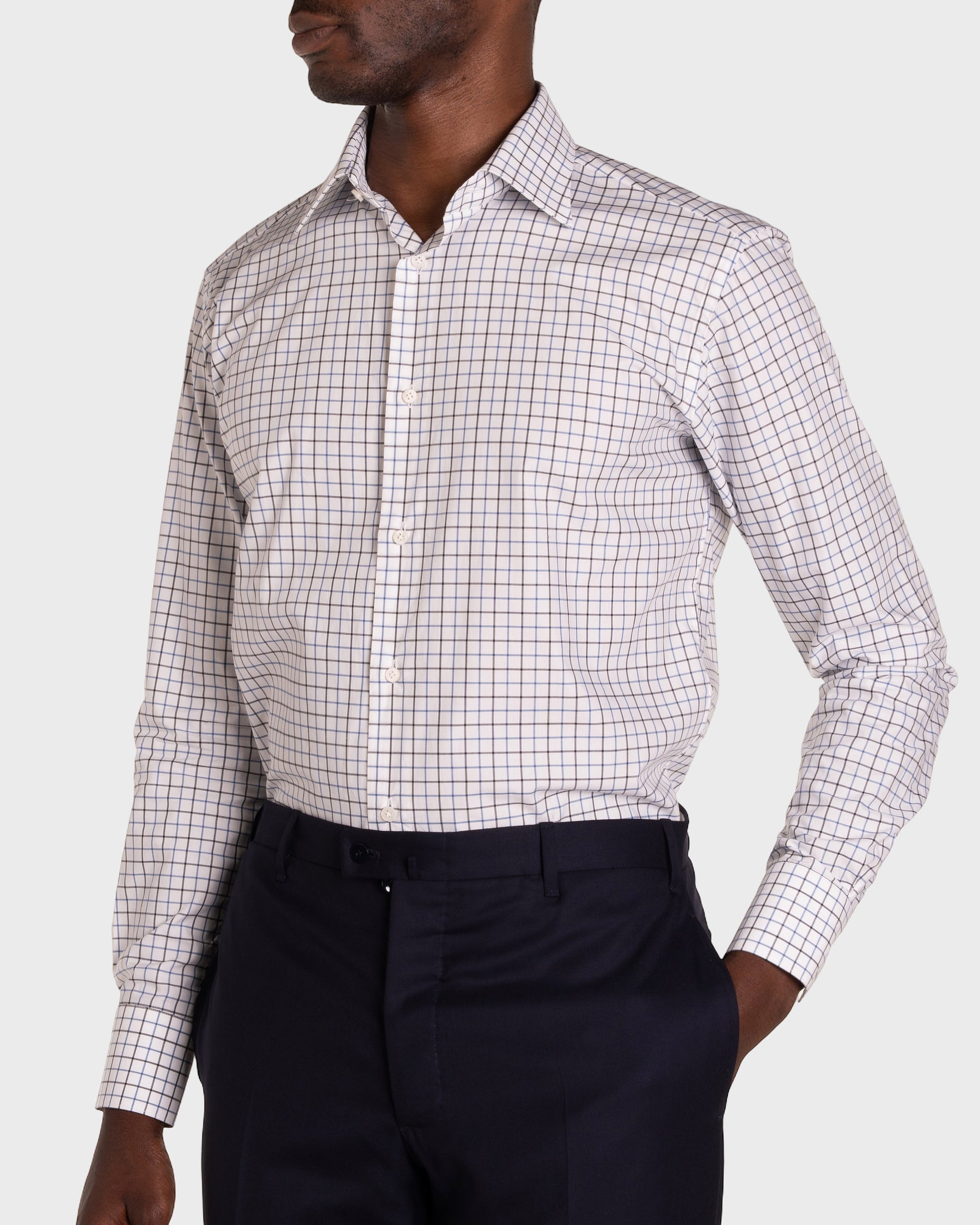 Camicia A Quadri Signature Popeline