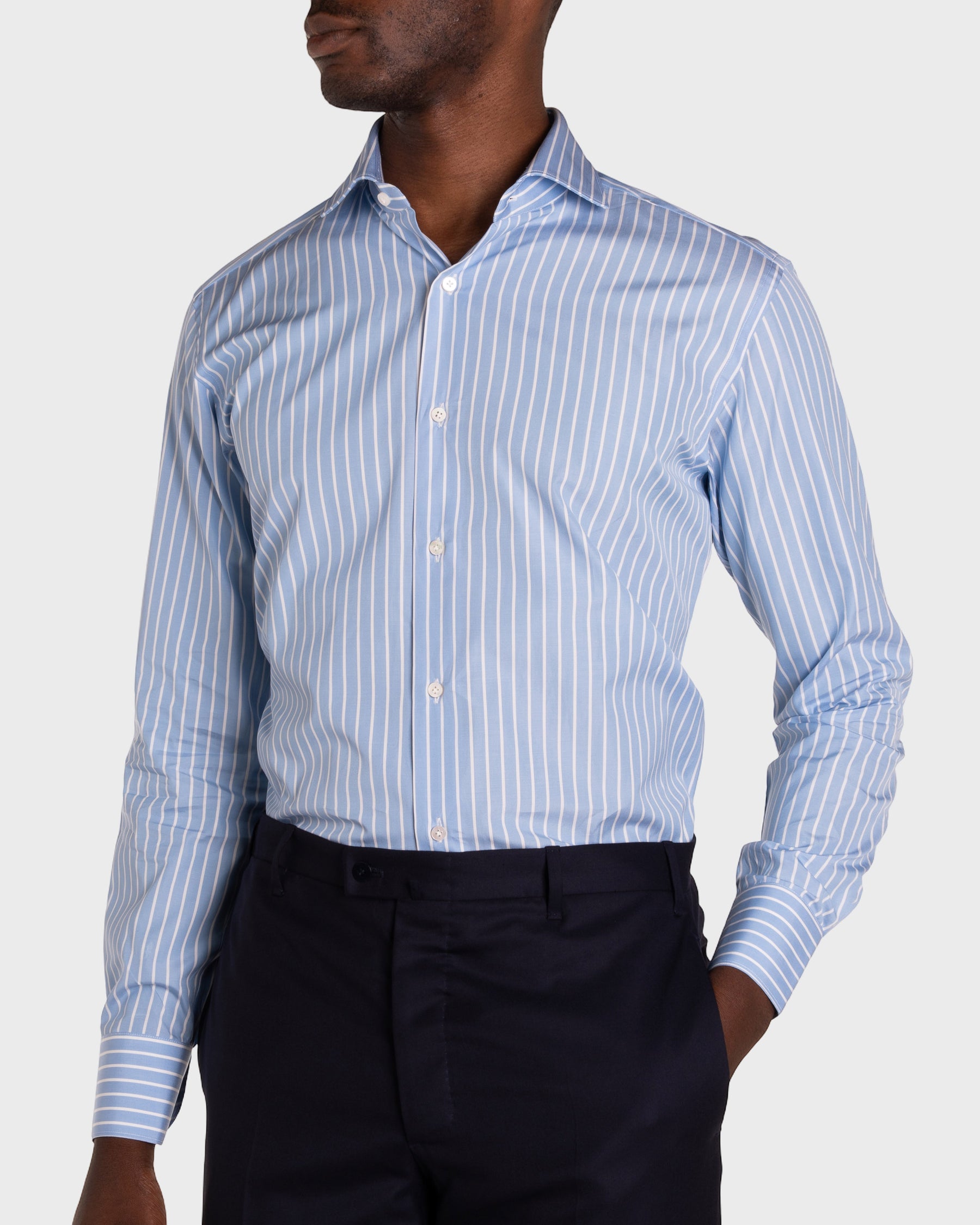 Camicia A Righe Signature Popeline