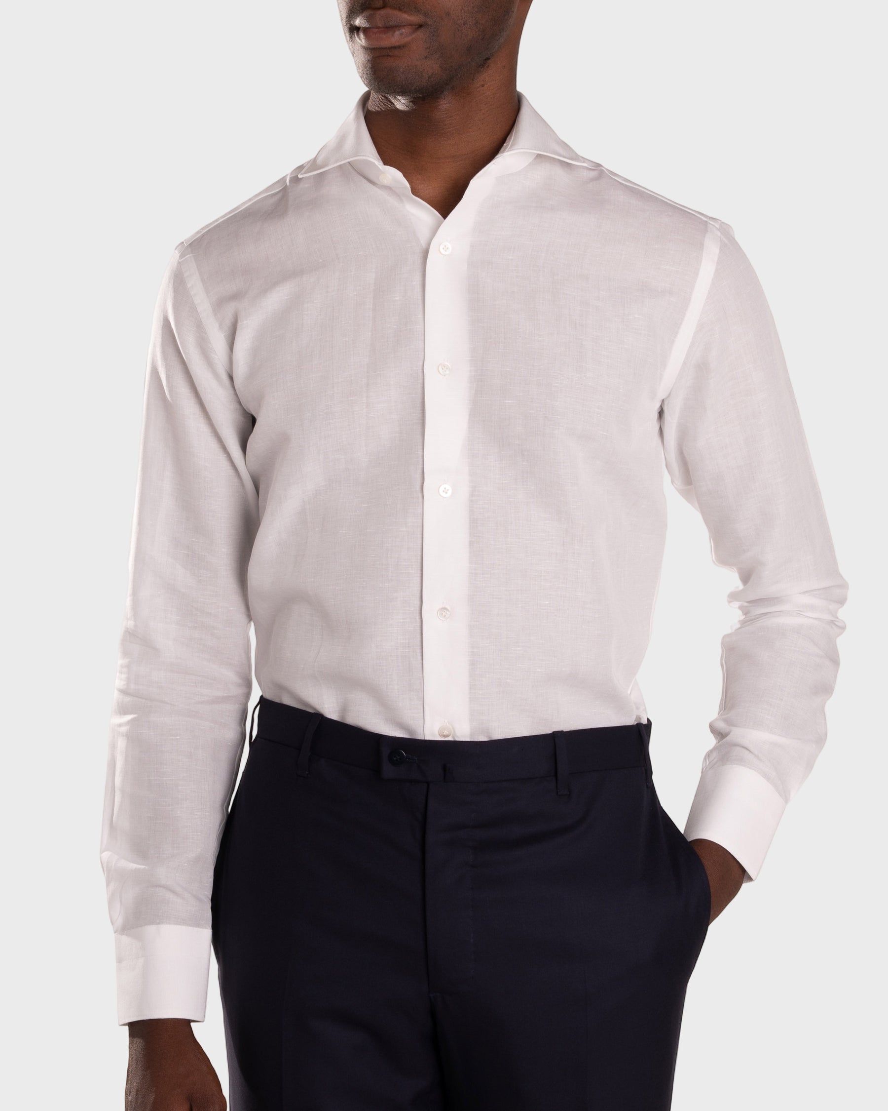 Camicia Bianca Cotone-Lino