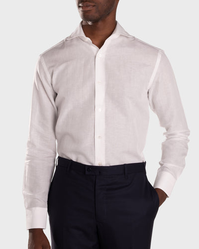 White Cotton-Linen Shirt