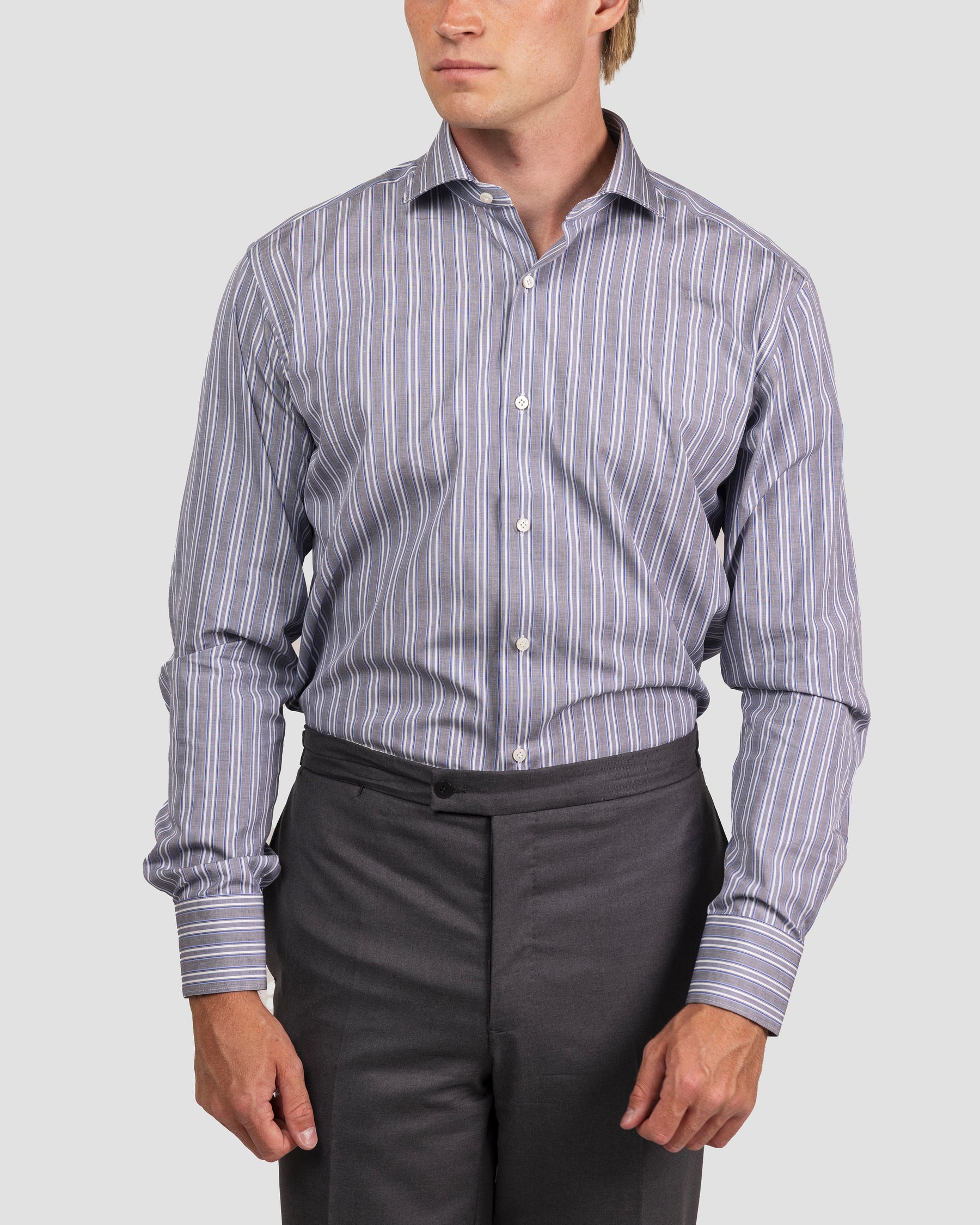 Camicia A Righe Signature Popeline