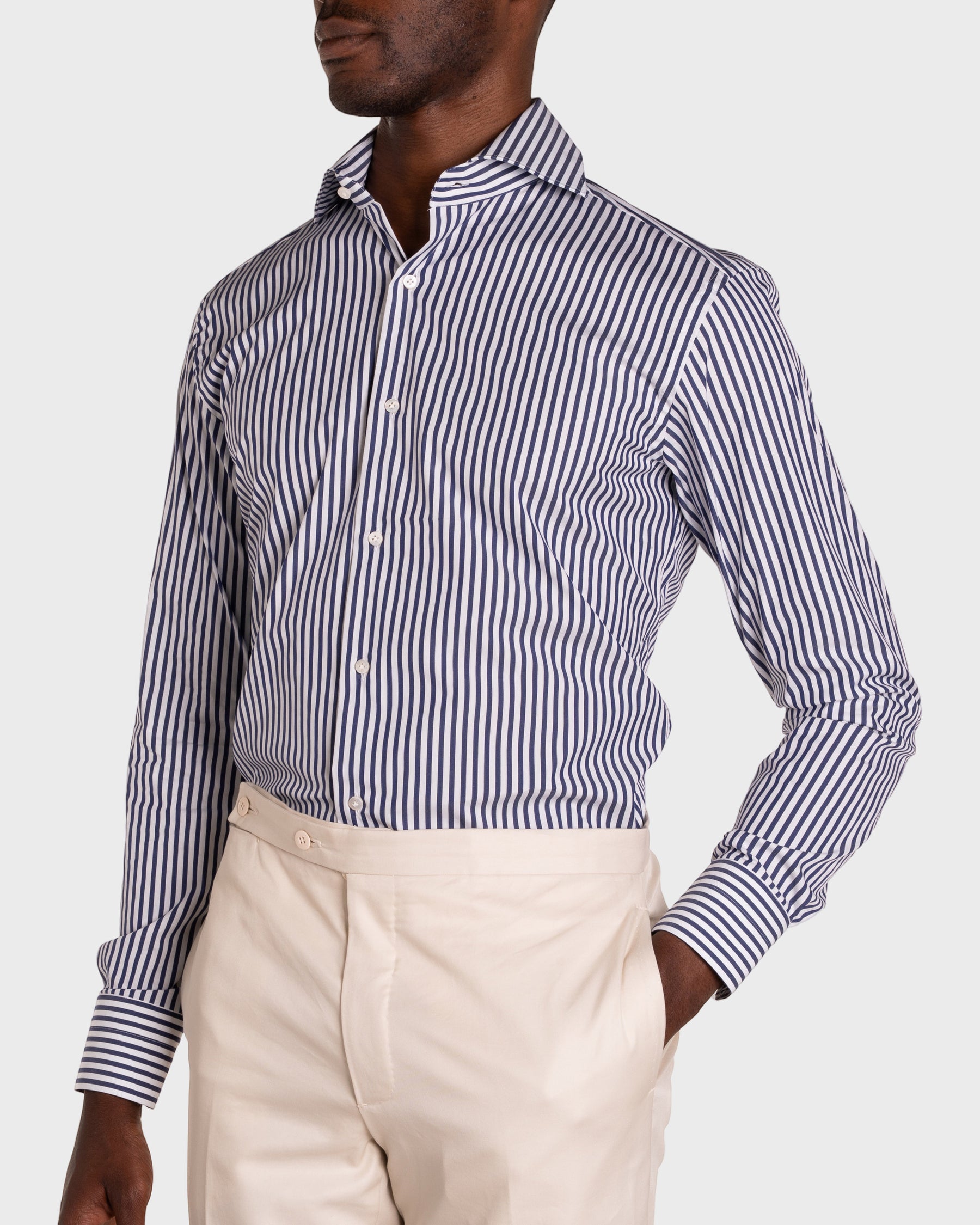 Camicia A Righe Signature Popeline