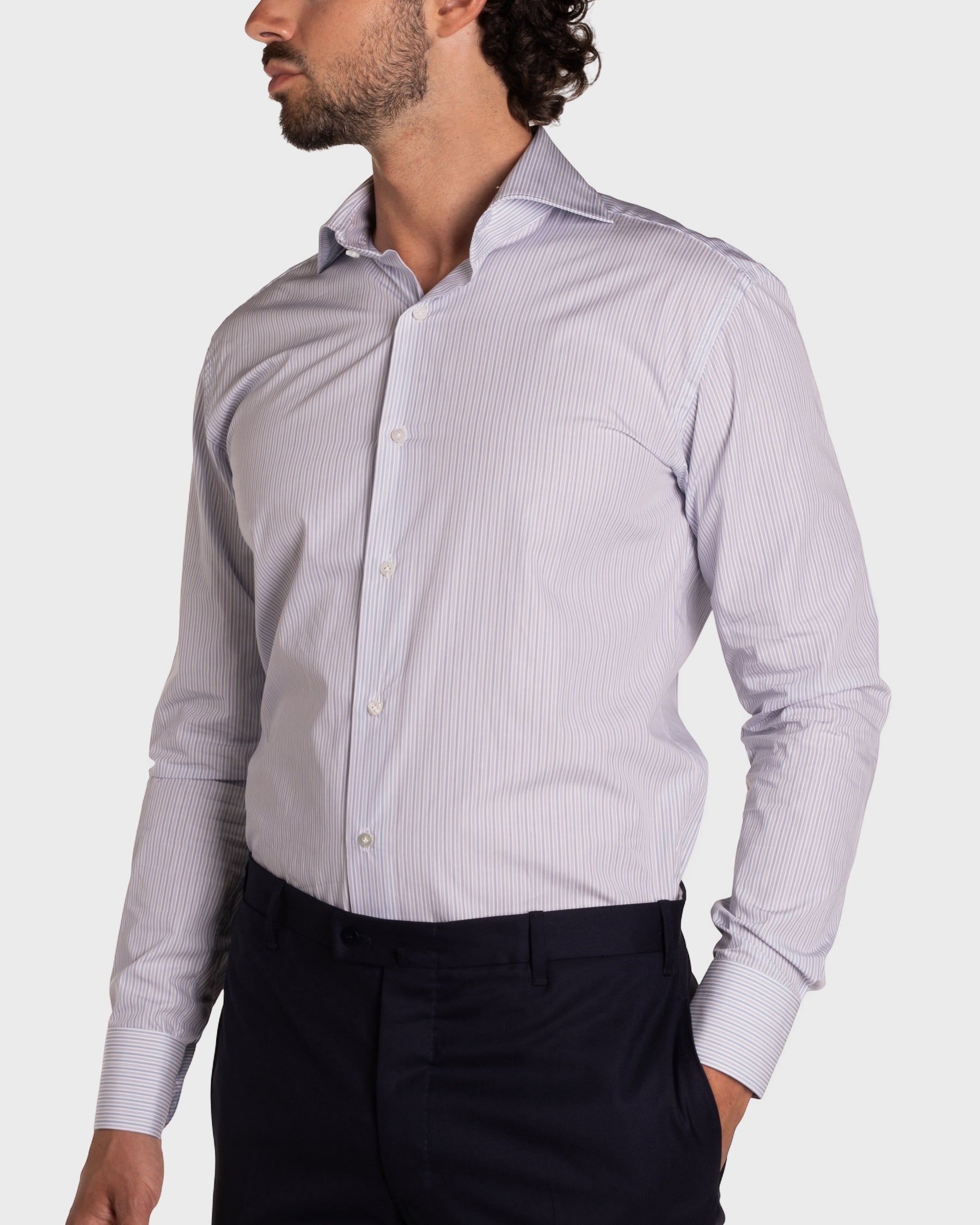 Camicia A Righe Signature Popeline