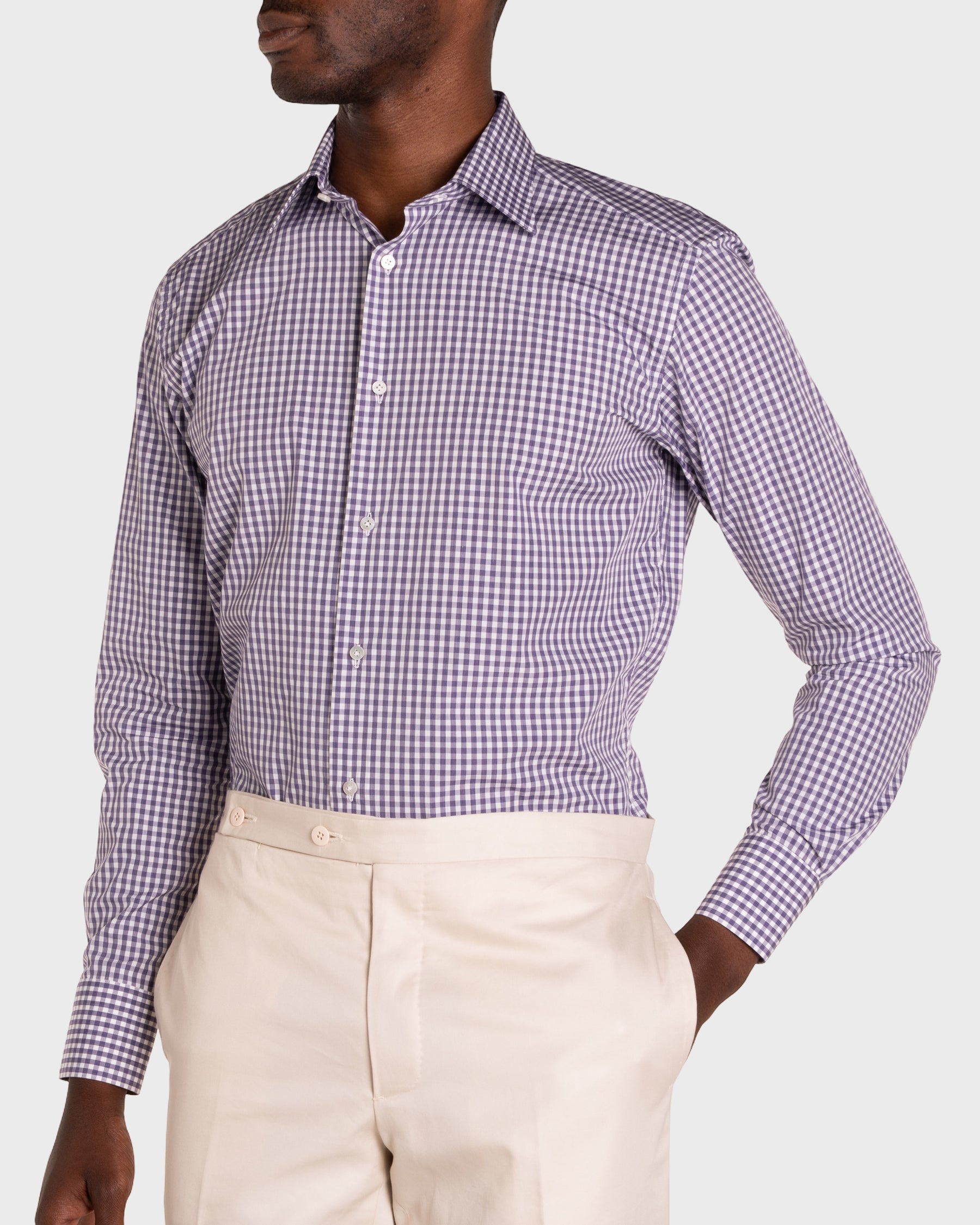 Camicia A Quadri Signature Popeline