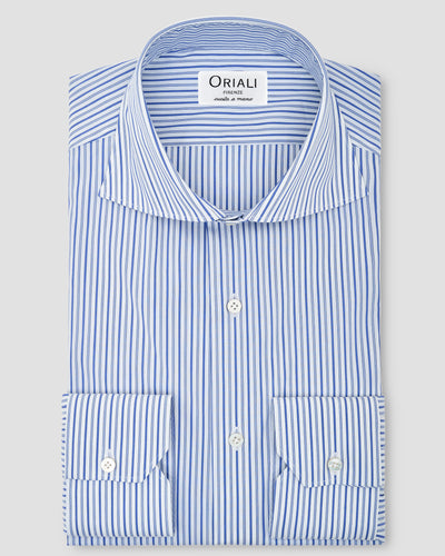 Signature Striped Shirt in Light Blue Poplin