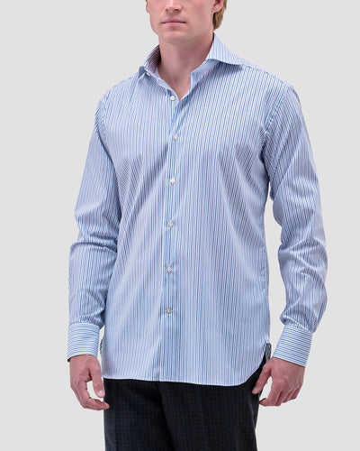 Signature Striped Shirt in Light Blue Poplin
