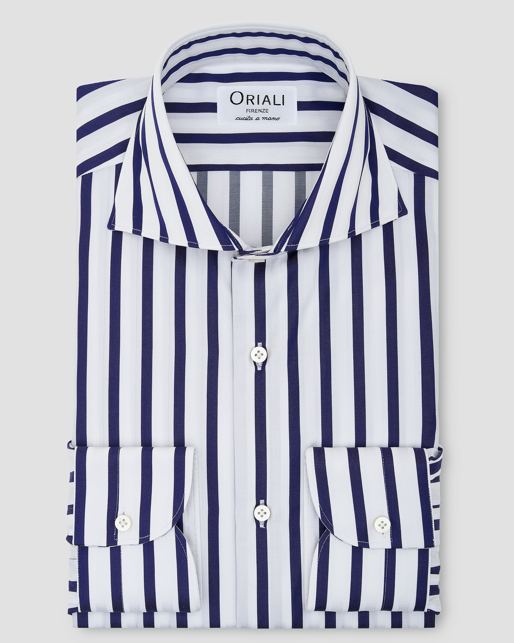 Camicia Righe  Navy Popeline