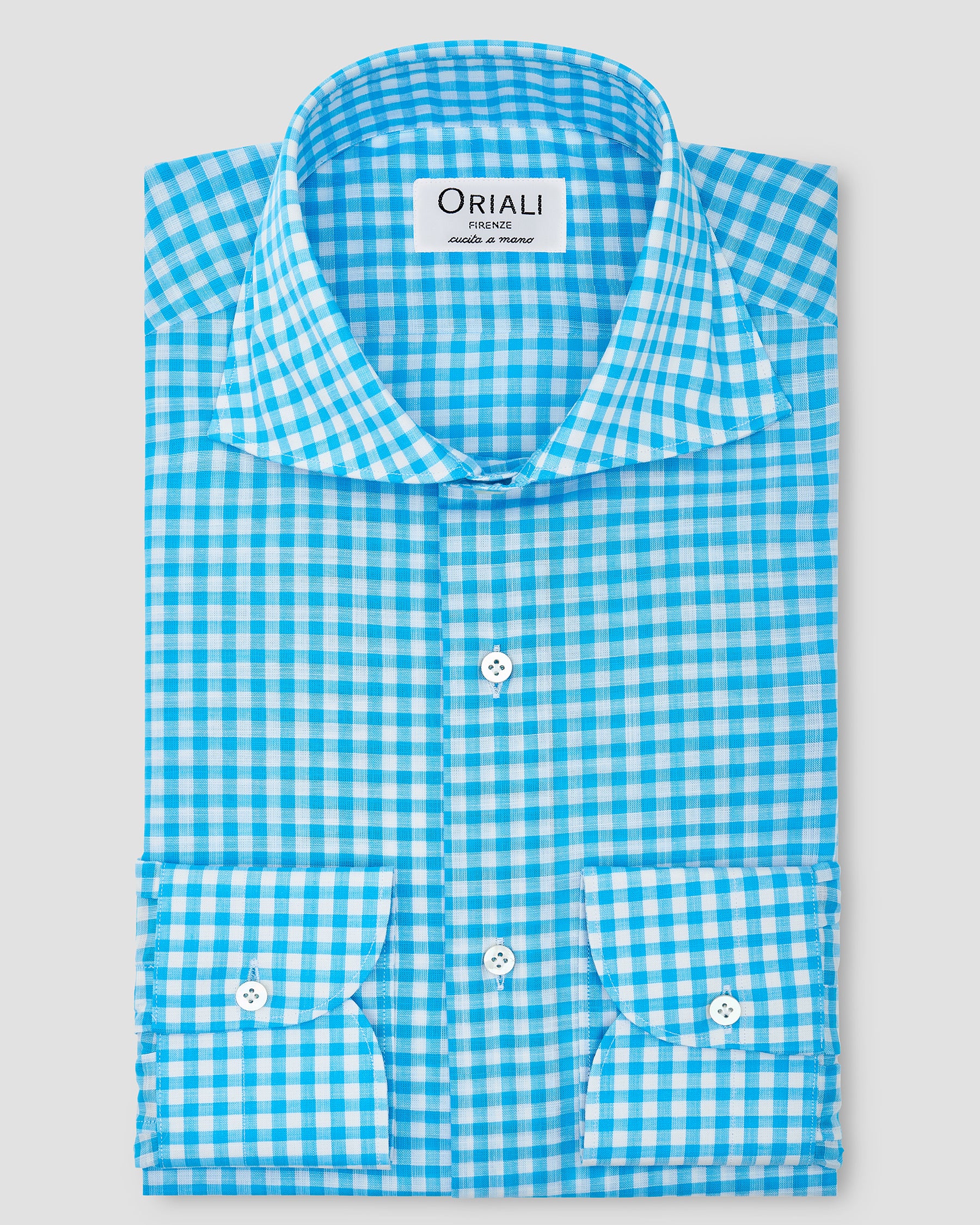Camicia Quadri Chambray Oxford