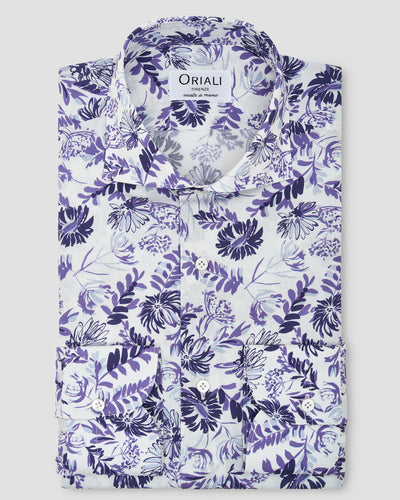 Floral Print Poplin Shirt