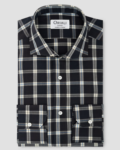 Black and White Checked Poplin Shirt