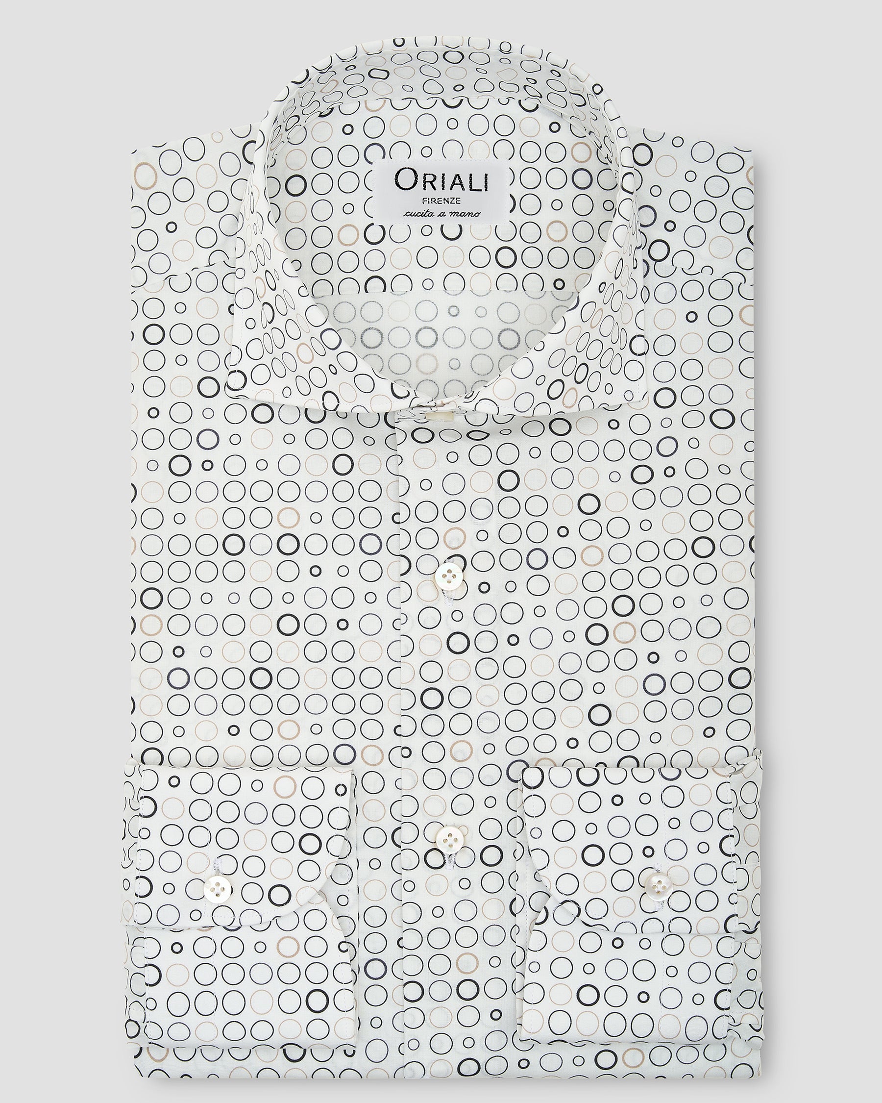 Camicia Stampa Geometrica Popeline