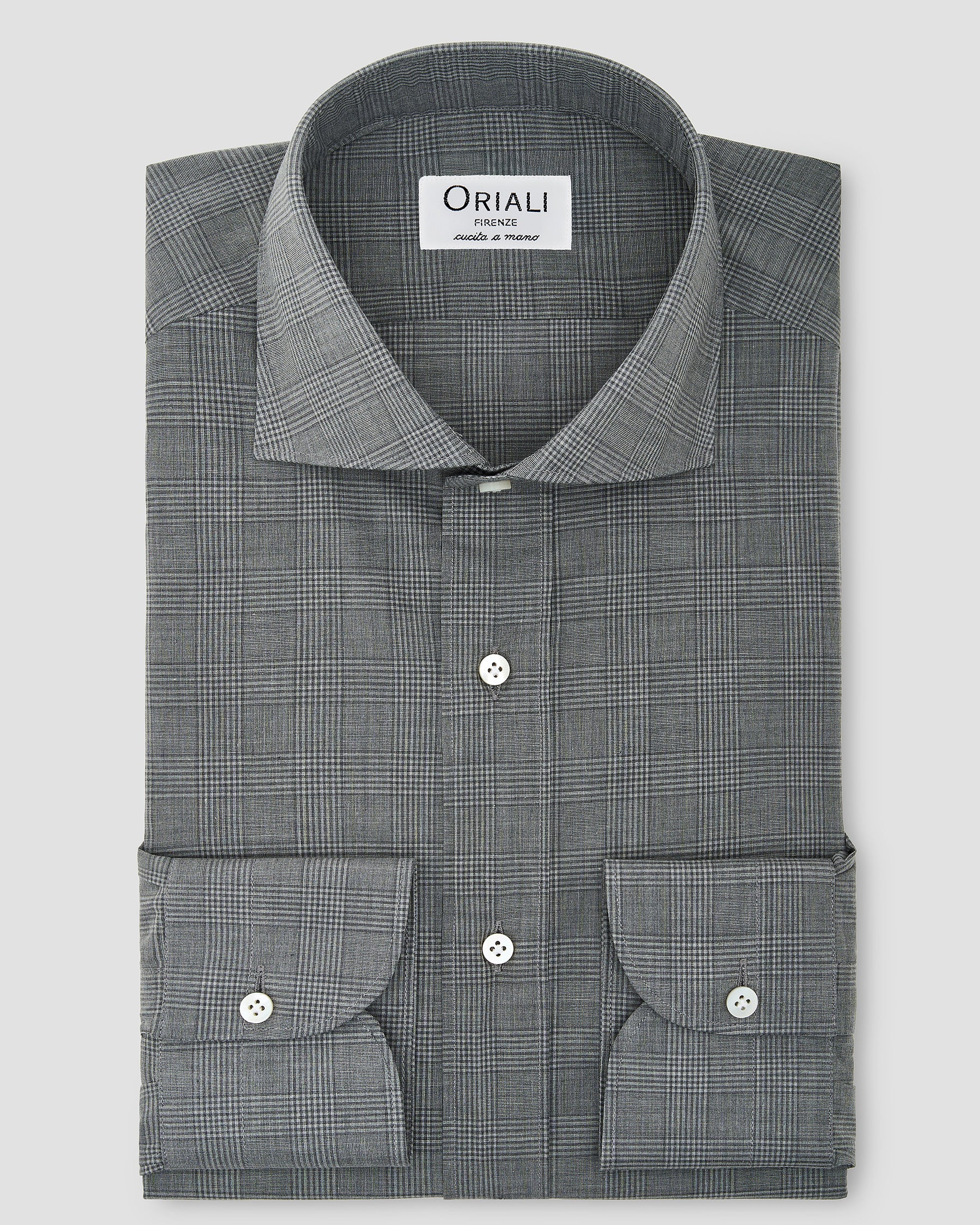 Camicia Quadri Grigio Medio