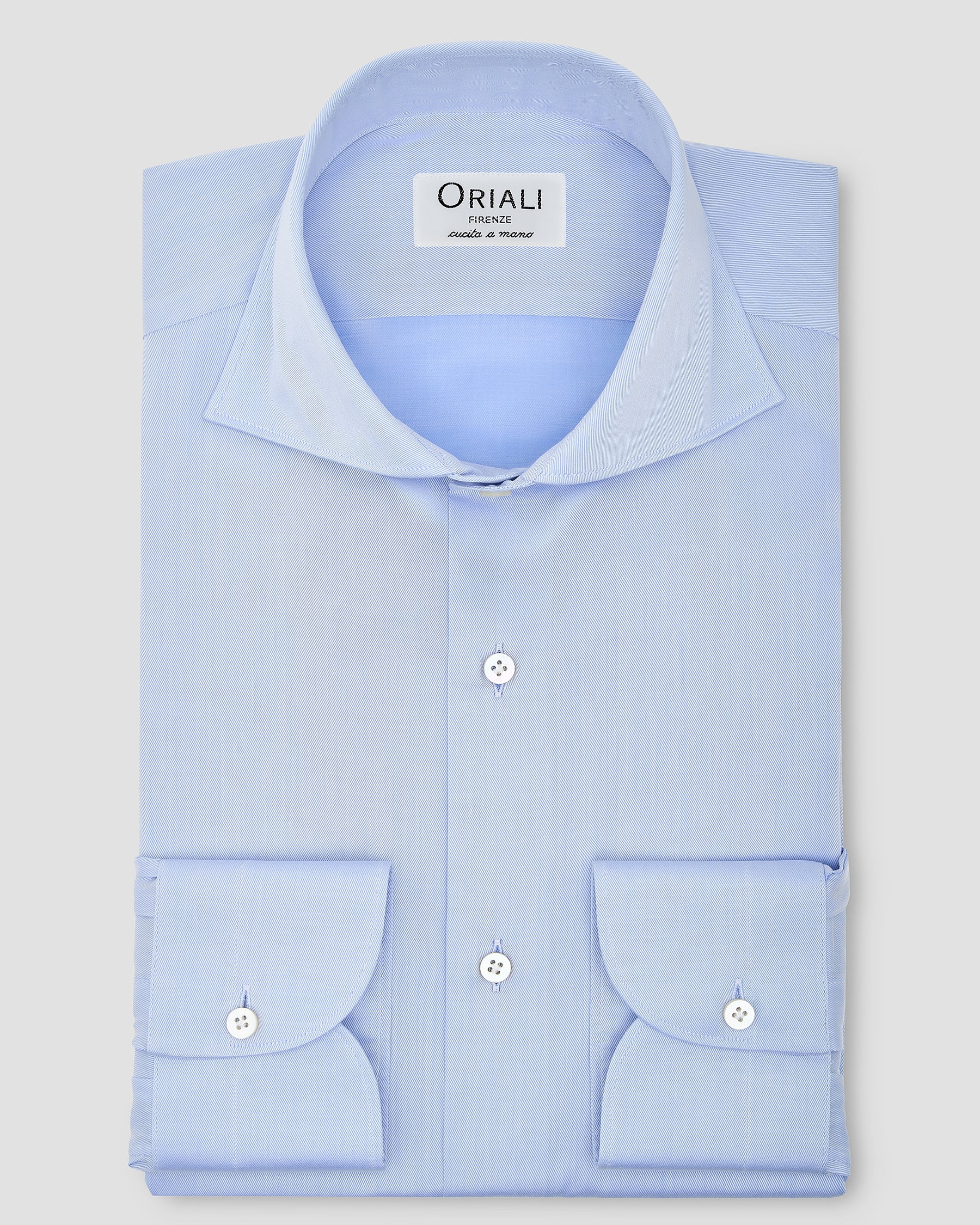 Camicia Celeste Medio Signature Twill