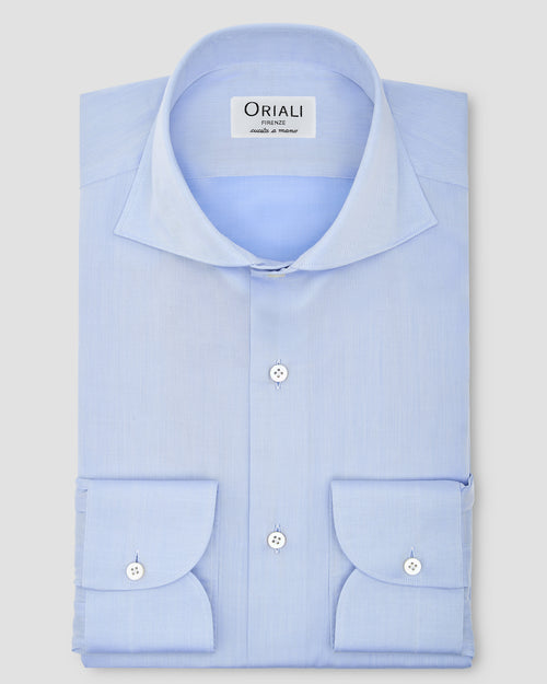 Camicia Celeste Medio Signature Twill