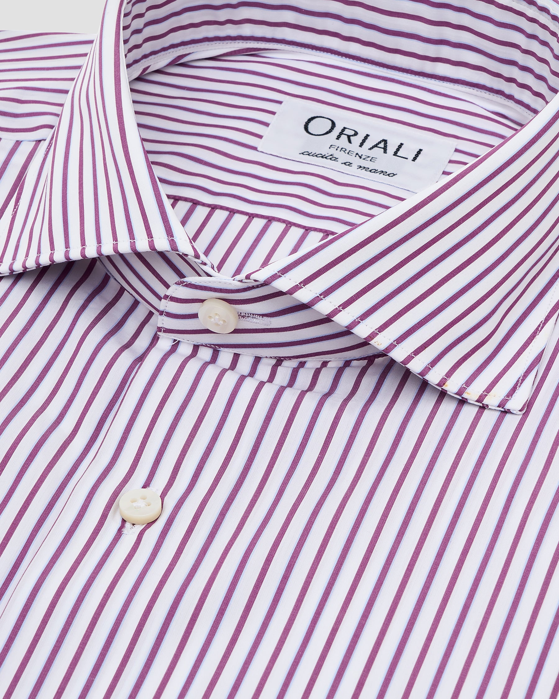 Camicia A Righe Viola Popeline