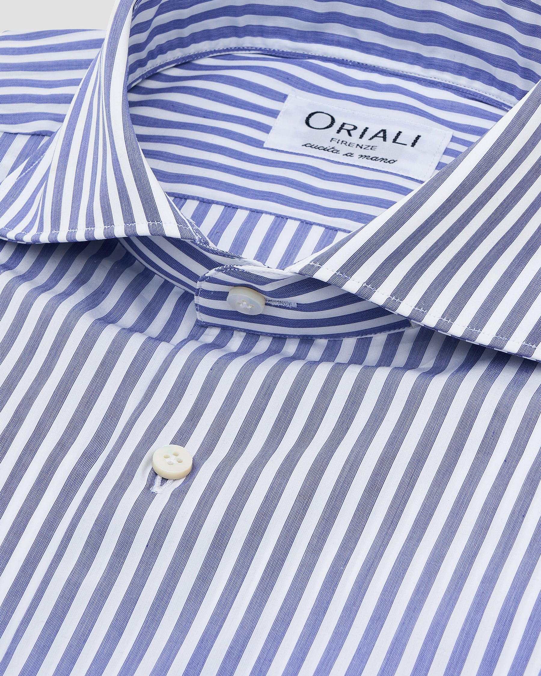 Camicia A Righe Blue Signature Popeline