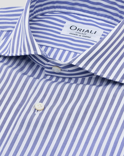 Blue Signature Poplin Striped Shirt