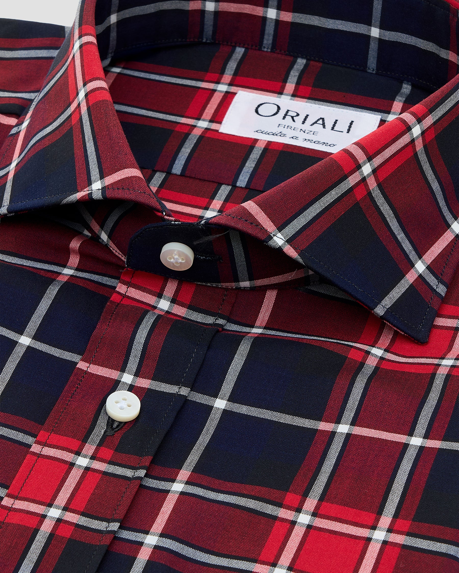 Camicia Quadri Rosso e Blu Signature Popeline