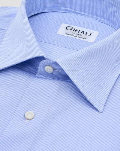Light Blue Striped Poplin Shirt