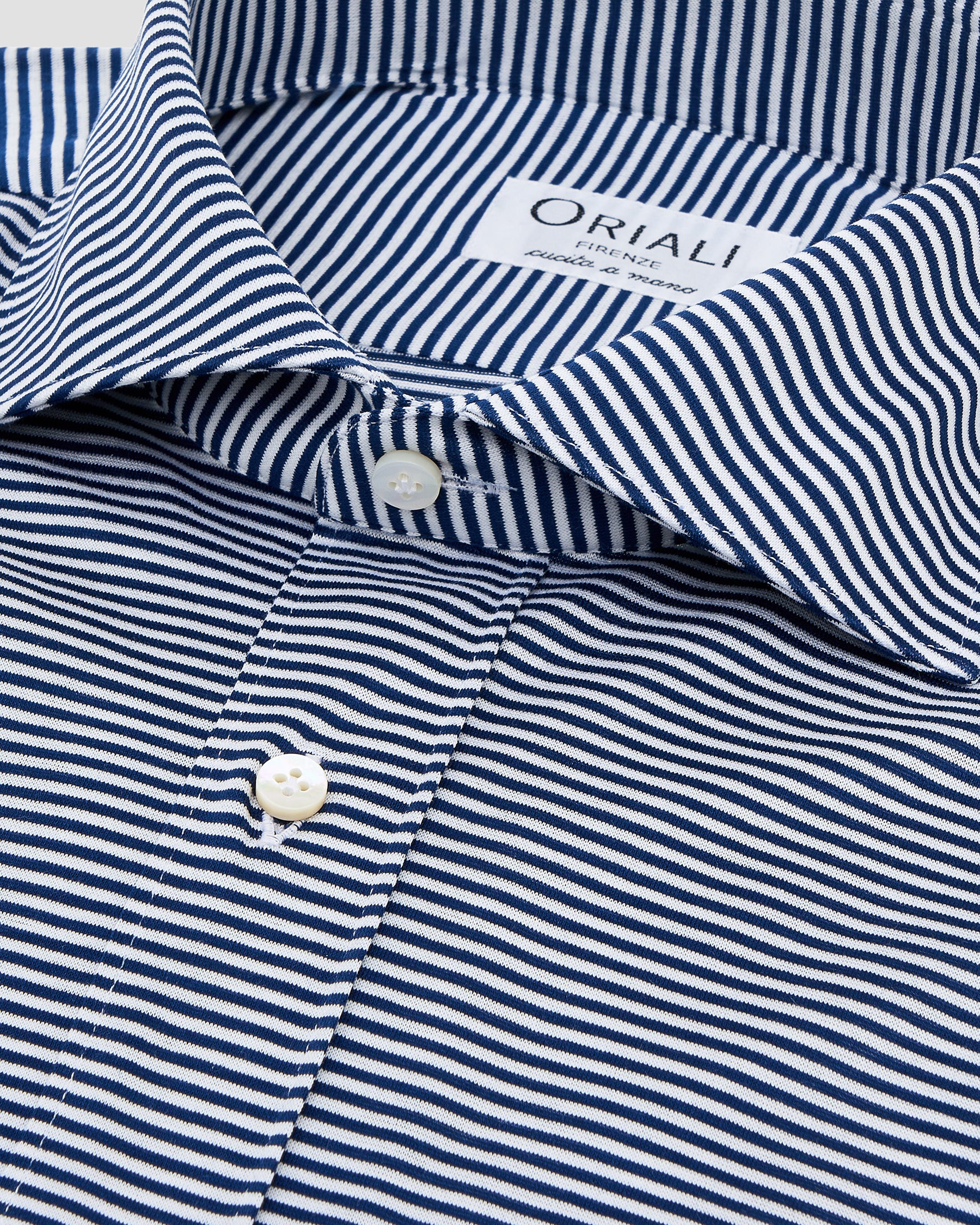 Camicia Righe Navy Blu Jersey
