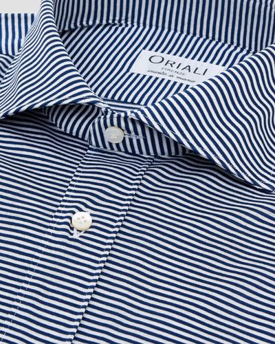 Camicia Righe Navy Blu Jersey