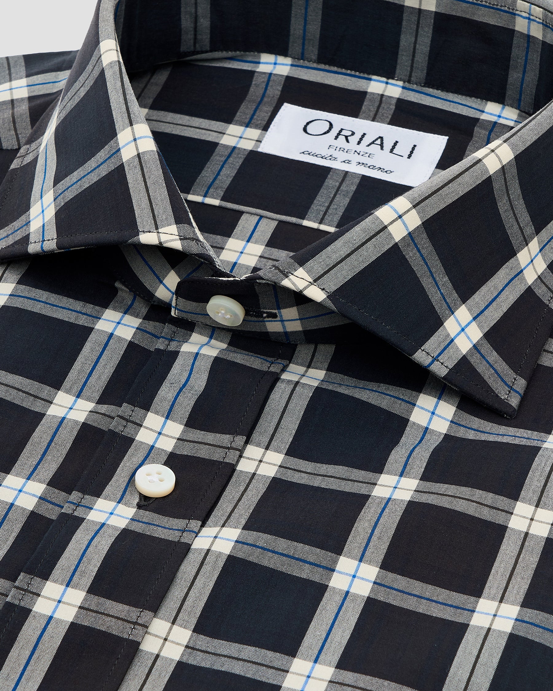 Camicia Quadri Nero e Bianco Popeline