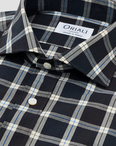 Black and White Checked Poplin Shirt