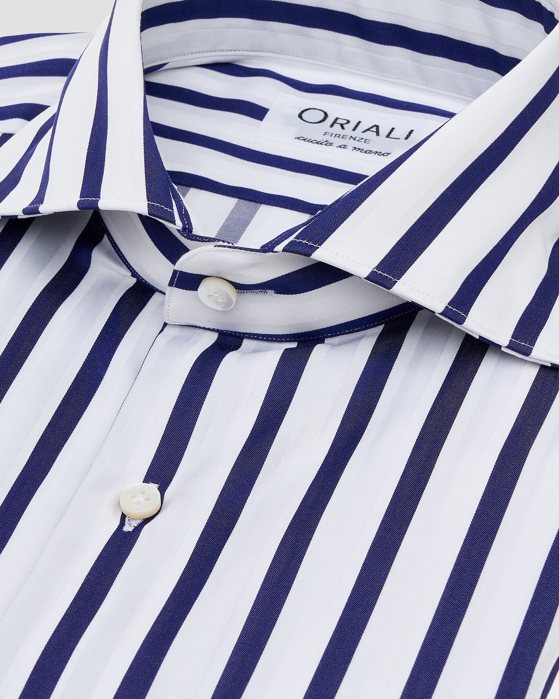 Camicia Righe  Navy Popeline