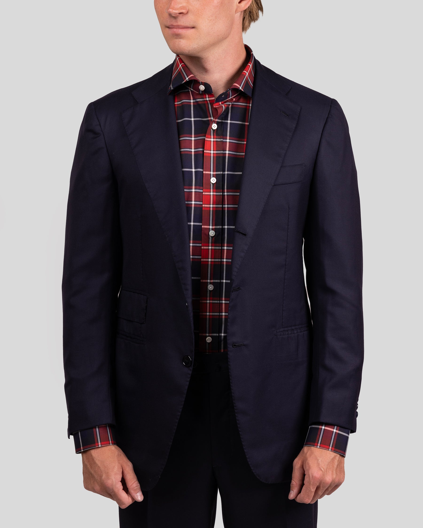 Camicia Quadri Rosso e Blu Signature Popeline