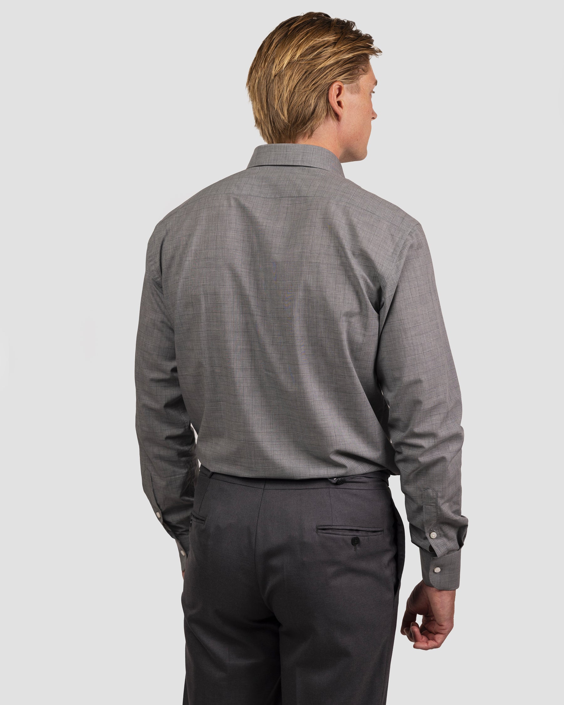 Camicia Quadri Grigio Medio