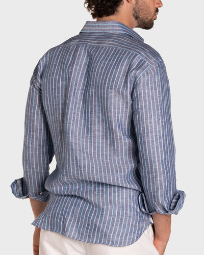 Blue Striped Linen Shirt