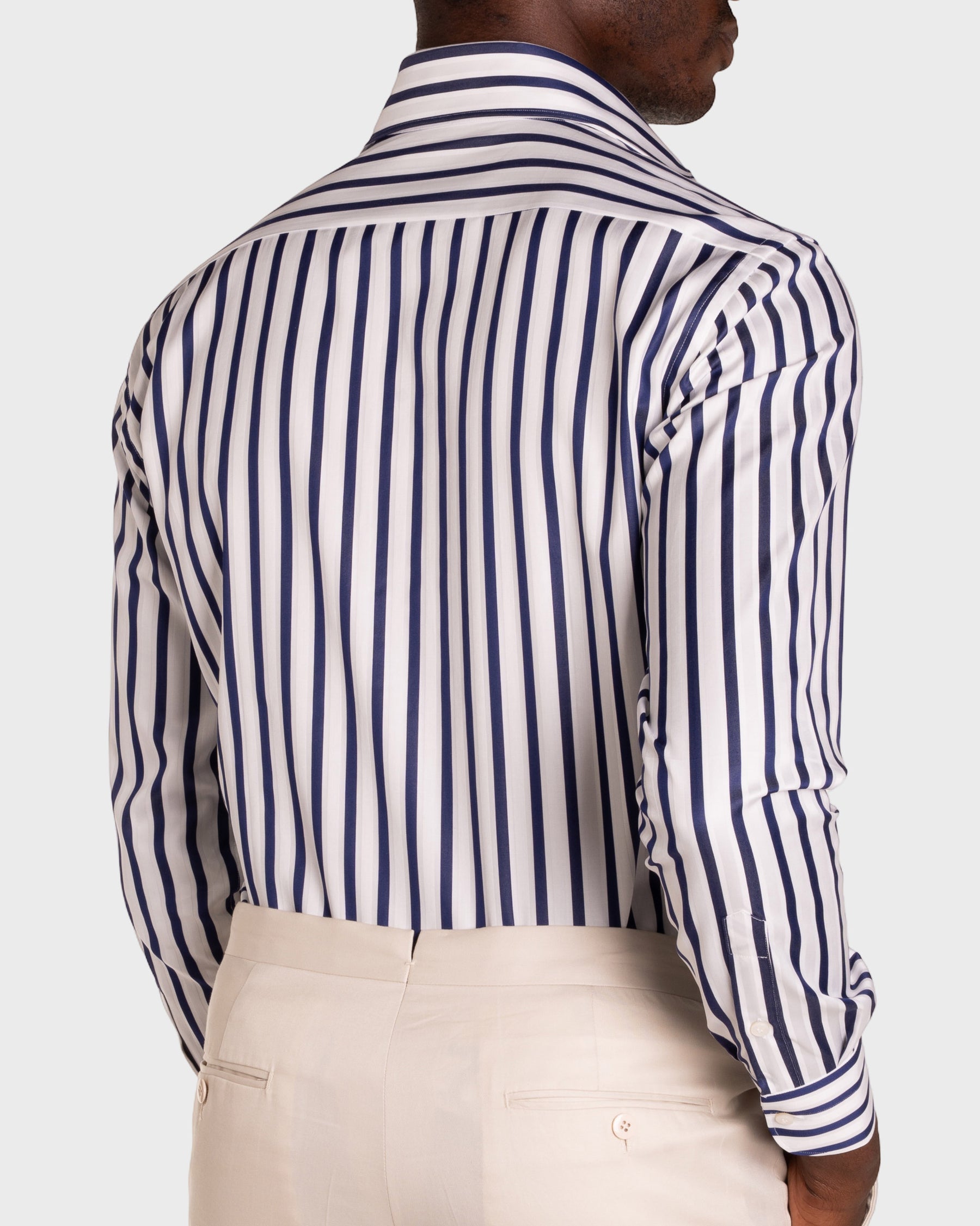 Camicia Righe  Navy Popeline