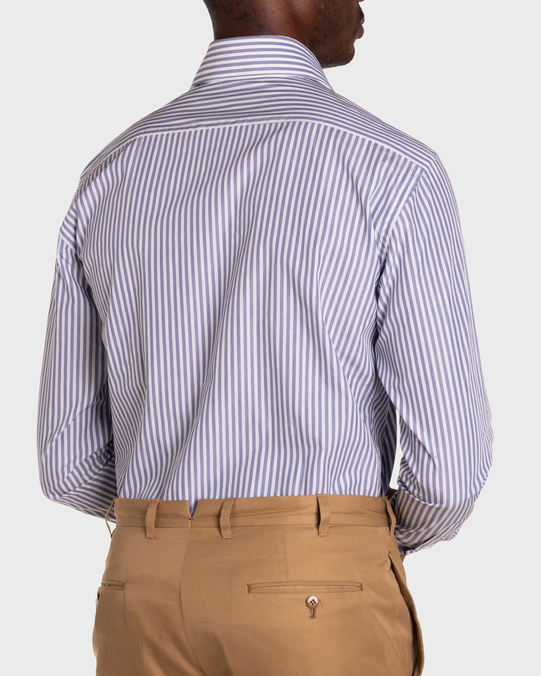 Camicia A Righe Blue Signature Popeline
