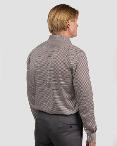Brown White Jersey Striped Shirt