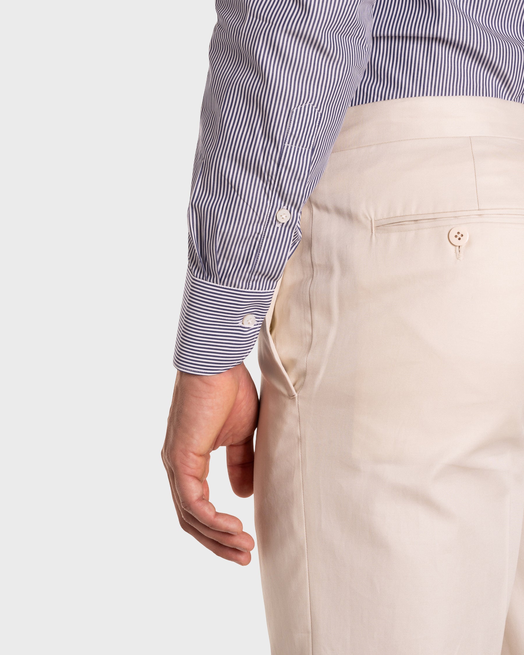Camicia A Righe Sottili Popeline