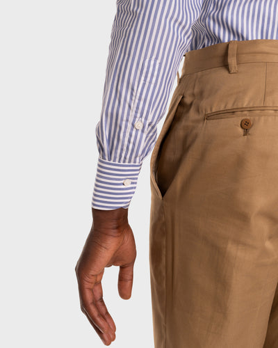 Blue Signature Poplin Striped Shirt