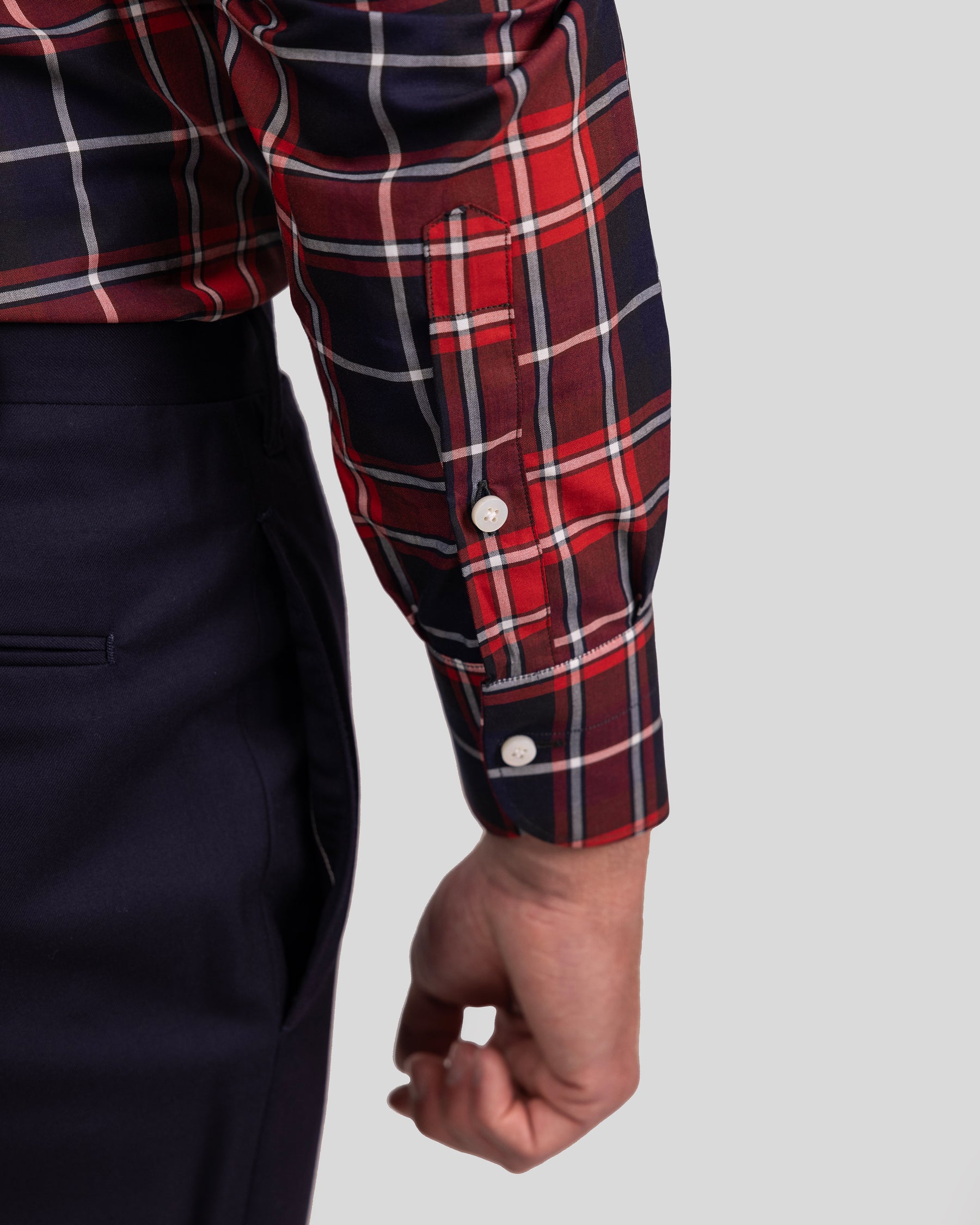 Camicia Quadri Rosso e Blu Signature Popeline